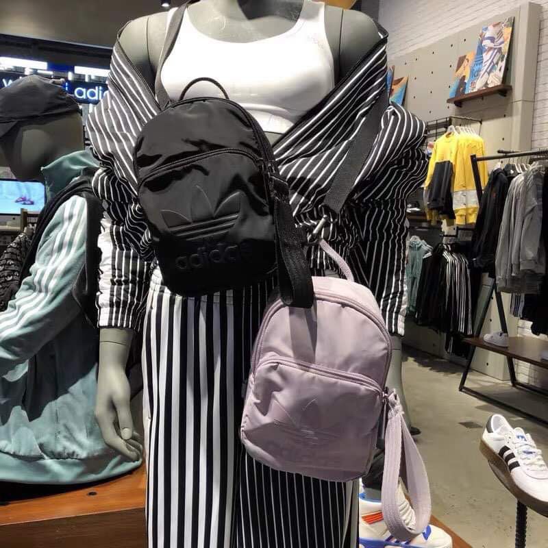 Balo mini ADIDAS xuất xịn vải dù phối màu, tím, đen
