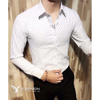 Sơ mi (xanh đậm) hoạ tiết cao cấp