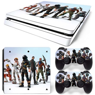 PS4 SLIM Console FORTNITE Skin Decal Vinal Sticker + 2 Controller Skins Set