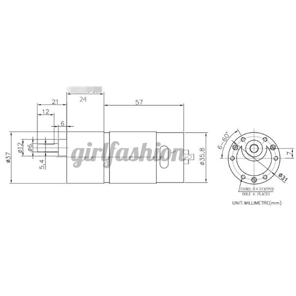 Động Cơ 37gb-550 12v 300rpm 37gb-550 Motor 12v 300rpm