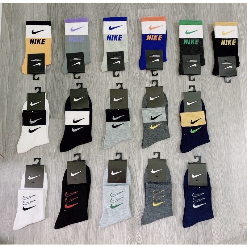 Tất Vớ thể thao sneaker nam nữ cổ cao cổ trung xanh trắng đen đỏ xám vàng 2021