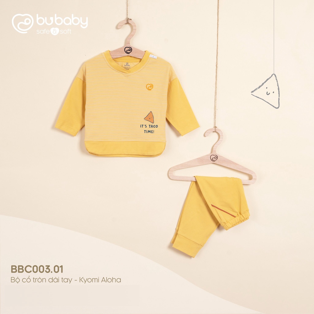 Bộ quần áo dài tay 5 màu Bamboo Cotton Bu, Bubaby Kyomi Aloha BBC003.01 cho bé 6m - 4Y