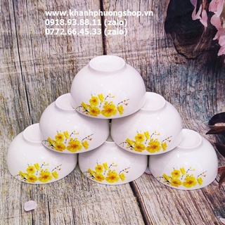 Chén sứ trắng hoạt tiết hoa mai 11.5cm - chén sứ hoa mai