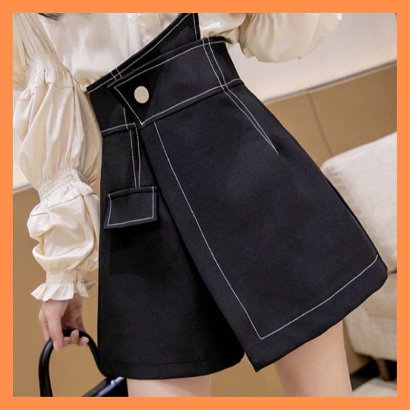 Quần giả váy quần chân váy cạp chéo viền chỉ nổi phong cách Hàn Quốc Hura CVCC01 | BigBuy360 - bigbuy360.vn