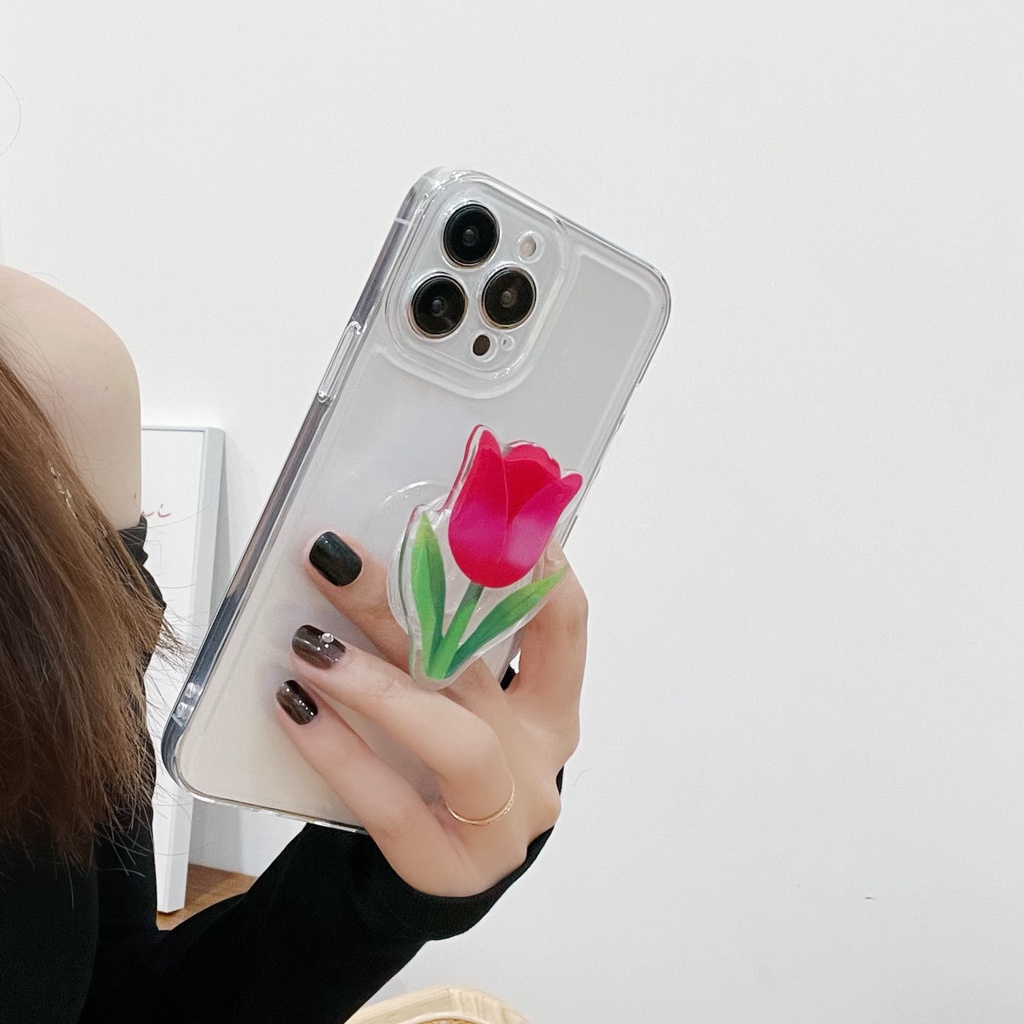 Ốp Điện Thoại Chống Sốc Thiết Kế Thời Trang Ngọt Ngào Có Giá Đỡ Cho Iphone