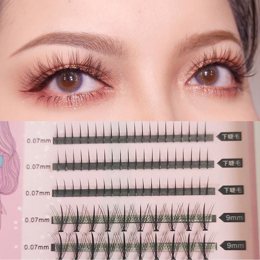 [Hàng mới về] 100 Cụm lông mi giả hình chữ A nối mi dài tự nhiên DIY