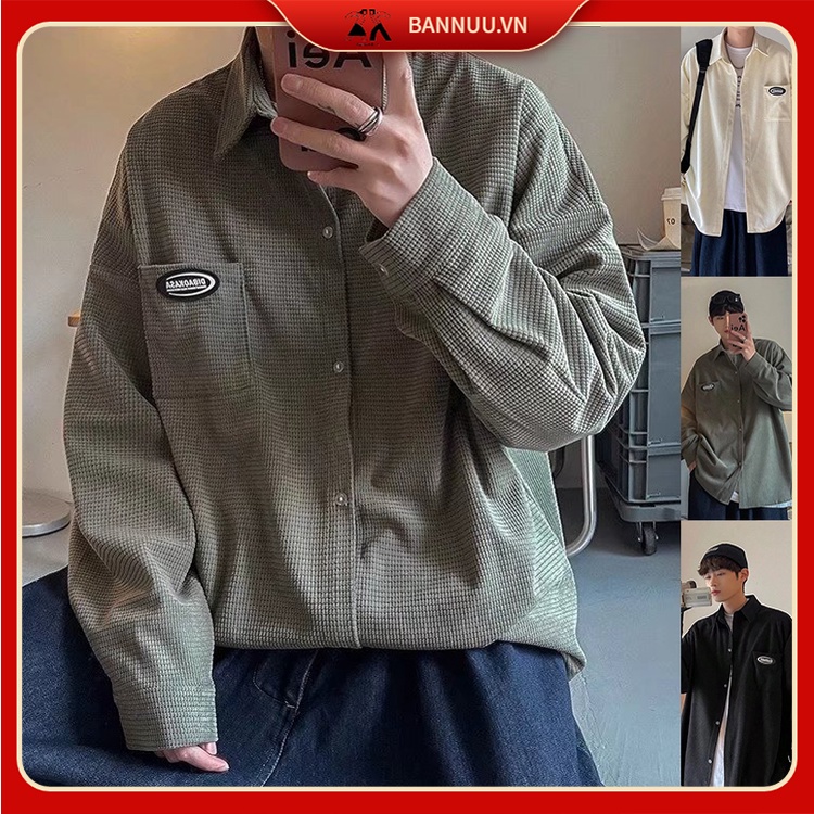 Áo Sơ Mi Tay Dài Màu áo phong rộng nam Trơn Dễ Phối Đồ áo sơ mi nam Thời Trang áo sơ mi unisex Phong Cách Hàn Quốc sơ mi nữ form rộng áo sơ mi nhung tăm