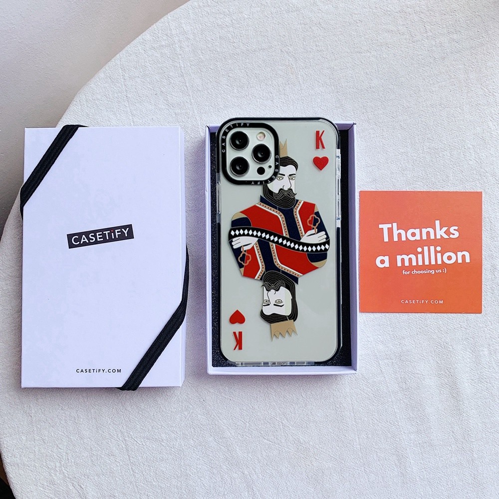 [Original Casetify] Ốp Lưng Tpu Mềm In Hình Lá Bài Poker Độc Đáo Cho Apple Iphone 7 8 Plus 7 + 8 + X Xs Xr 11 11pro 12 Mini 12mini Pro Max Xsmax Se 2020