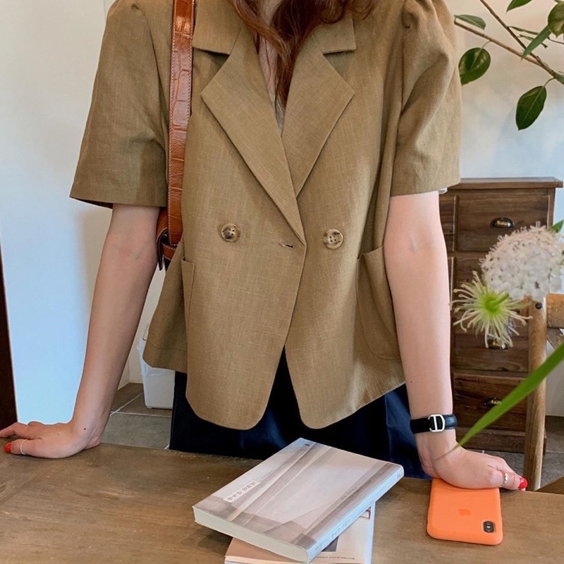 ÁO KHOÁC VEST BLAZER NGẮN TAY DÁNG CROPTOP | BigBuy360 - bigbuy360.vn