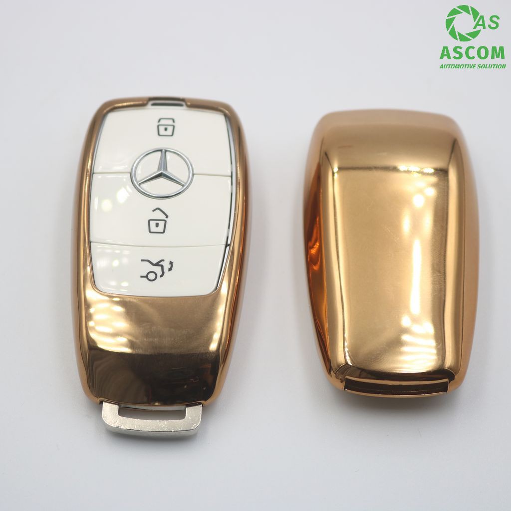 Ốp chìa khóa Mercedes Ốp bảo vệ vỏ khóa Mercedes 3 nút đời mới type 1