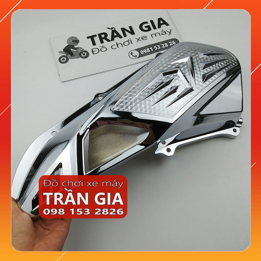 Chụp bầu gió xe Vario 160 cc Indo-Việt năm 2022 2023 ốp pô e 160cc xi inox cacbon carbon -phụ kiện trang trí Honda