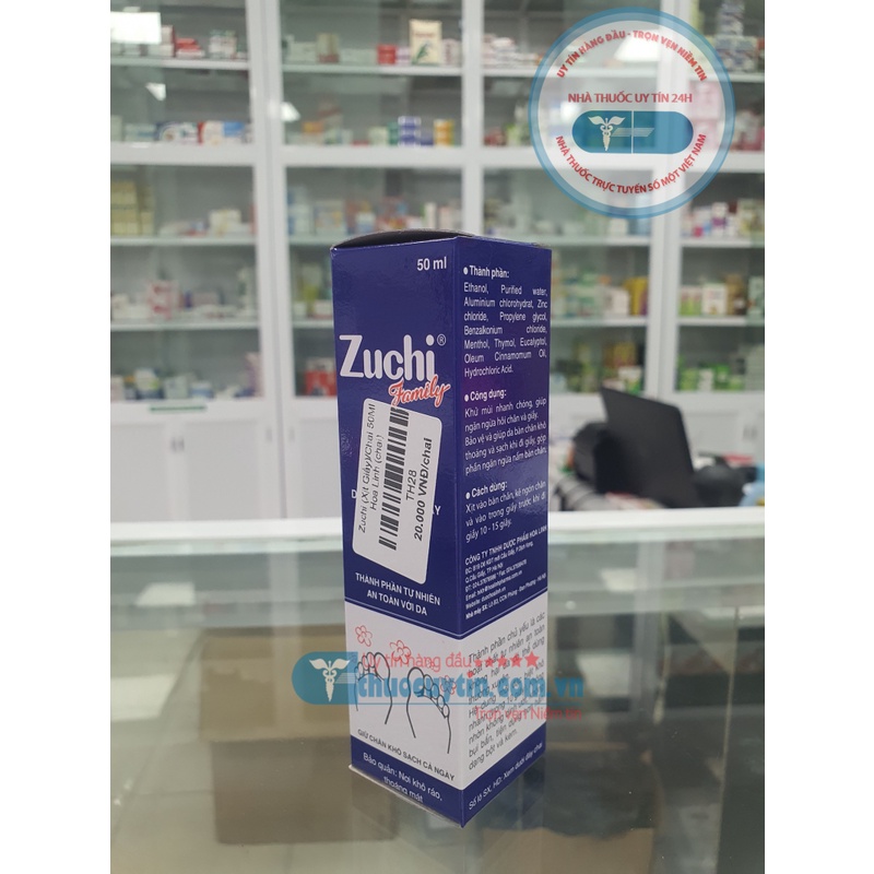 Xịt khử mùi Zuchi Family 50ml khử mùi hôi chân, giày - Hàng nhà thuốc chuẩn