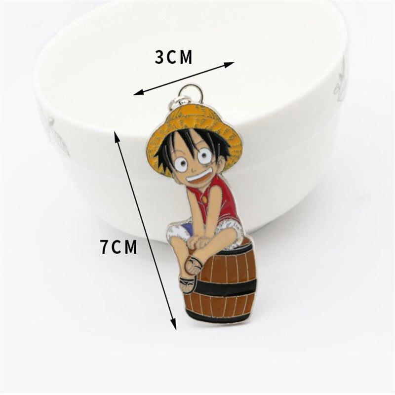 Hoạt Hình Móc Khóa Kim Loại Hình Nhân Vật Luffy Đội Nón Rơm Trong Phim One Piece