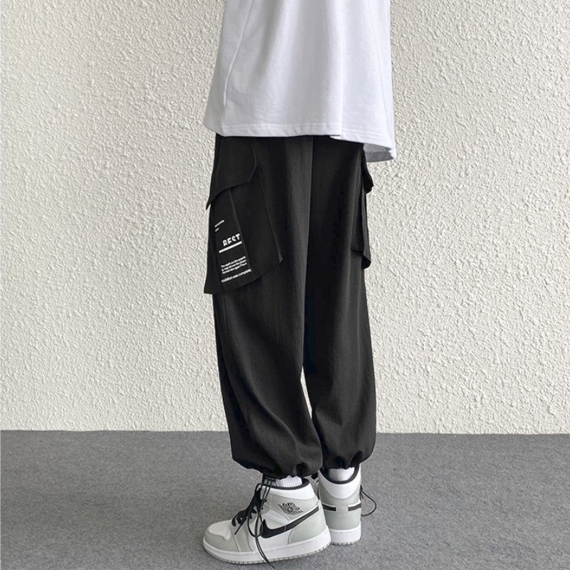 Quần ống rộng Nhiều Túi Phong Cách Hip Hop Thời Trang Hàn Quốc Cho Nam