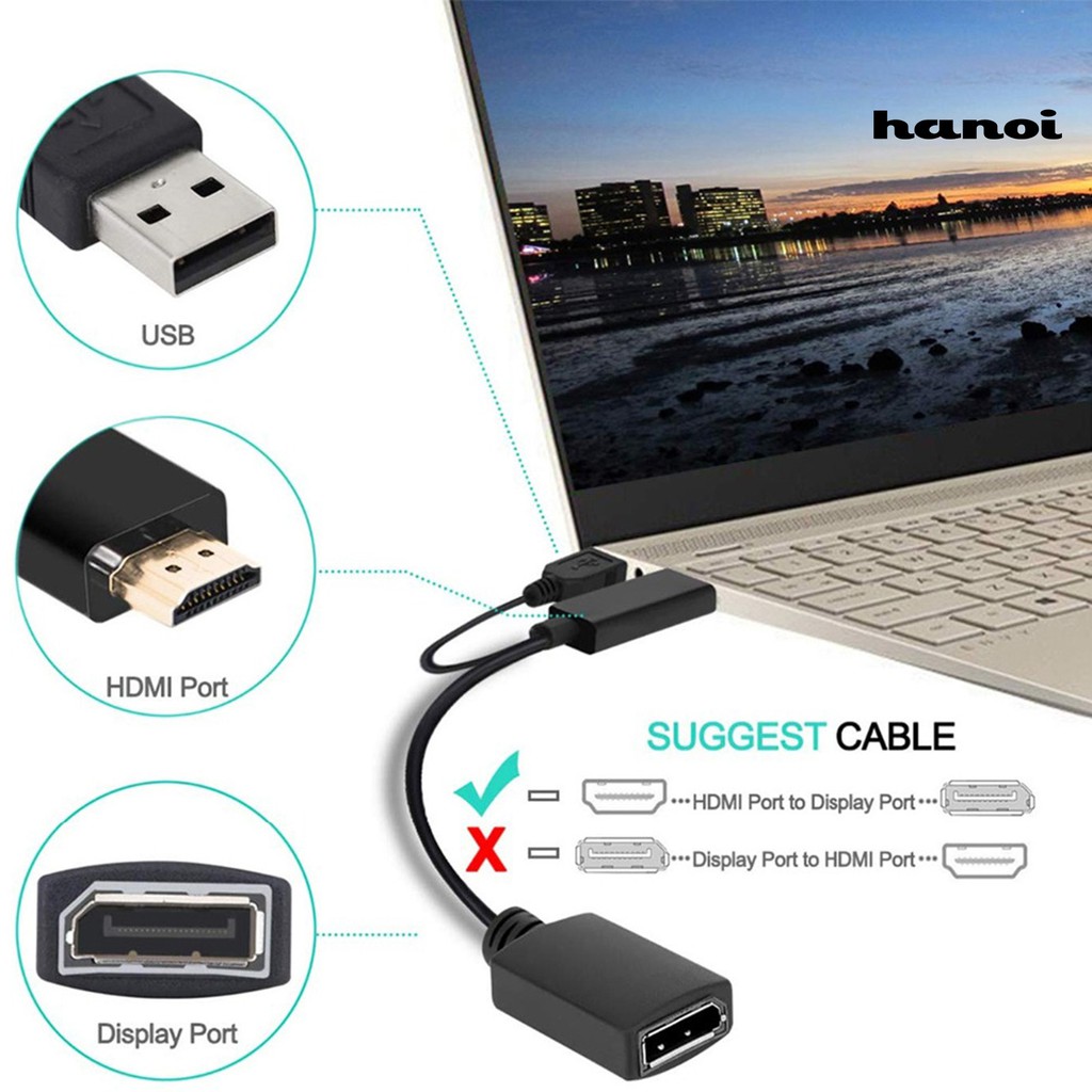 Đầu Chuyển Đổi HN_4K Từ Cổng HDMI Sang Cổng DP