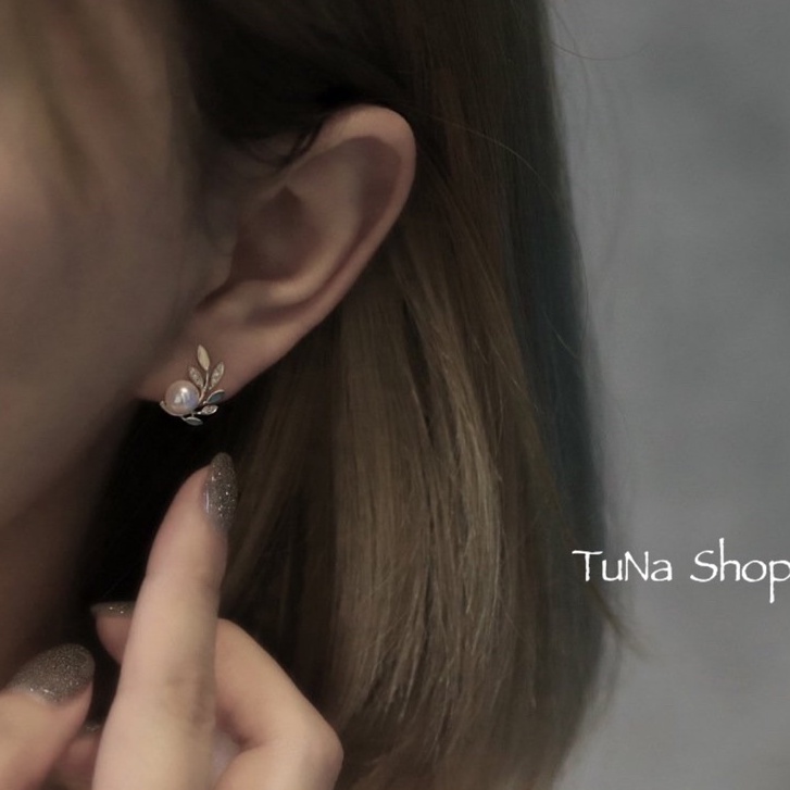 Khuyên tai tròn gắn ngọc nguyệt quế/ Bông tai/  Bạc cao cấp _ 𝐂𝐚𝐦 𝐤𝐞̂́𝐭 𝐜𝐡𝐮𝐚̂̉𝐧 𝐁𝐚̣𝐜 _ 𝐓𝐔𝐍𝐀𝐒𝐇𝐎𝐏 𝐓𝐫𝐚𝐧𝐠 𝐬𝐮̛́𝐜 𝐁𝐚̣𝐜