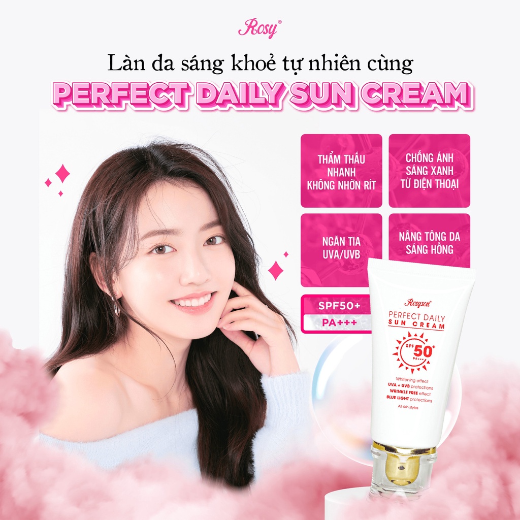 [Chính hãng] KEM CHỐNG NẮNG ROSY SWEET LOVE NÂNG TONE DA