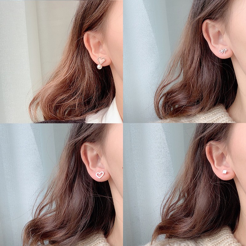 Set 6 Đôi Bông Tai Nhỏ Xinh Set Bông Tai Tuần Sang Trọng
