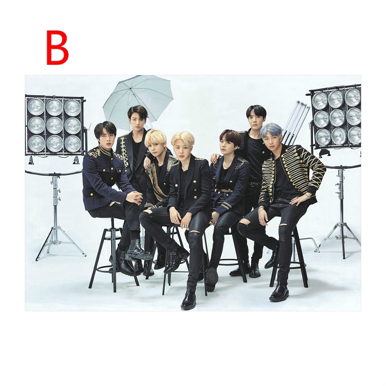 Tấm áp phích trang trí in hình các thành viên nhóm BTS