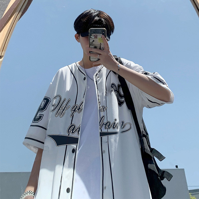 Áo khoác bóng chày tay ngắn phong cách năng động | BigBuy360 - bigbuy360.vn