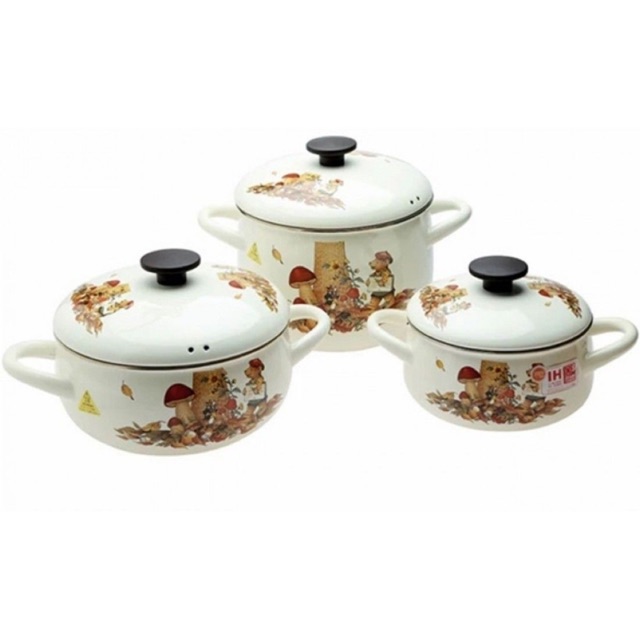 BỘ NỒI TRÁNG MEN FUJIHORO FTCV-3 NHẬP KHẨU THÁI LAN
