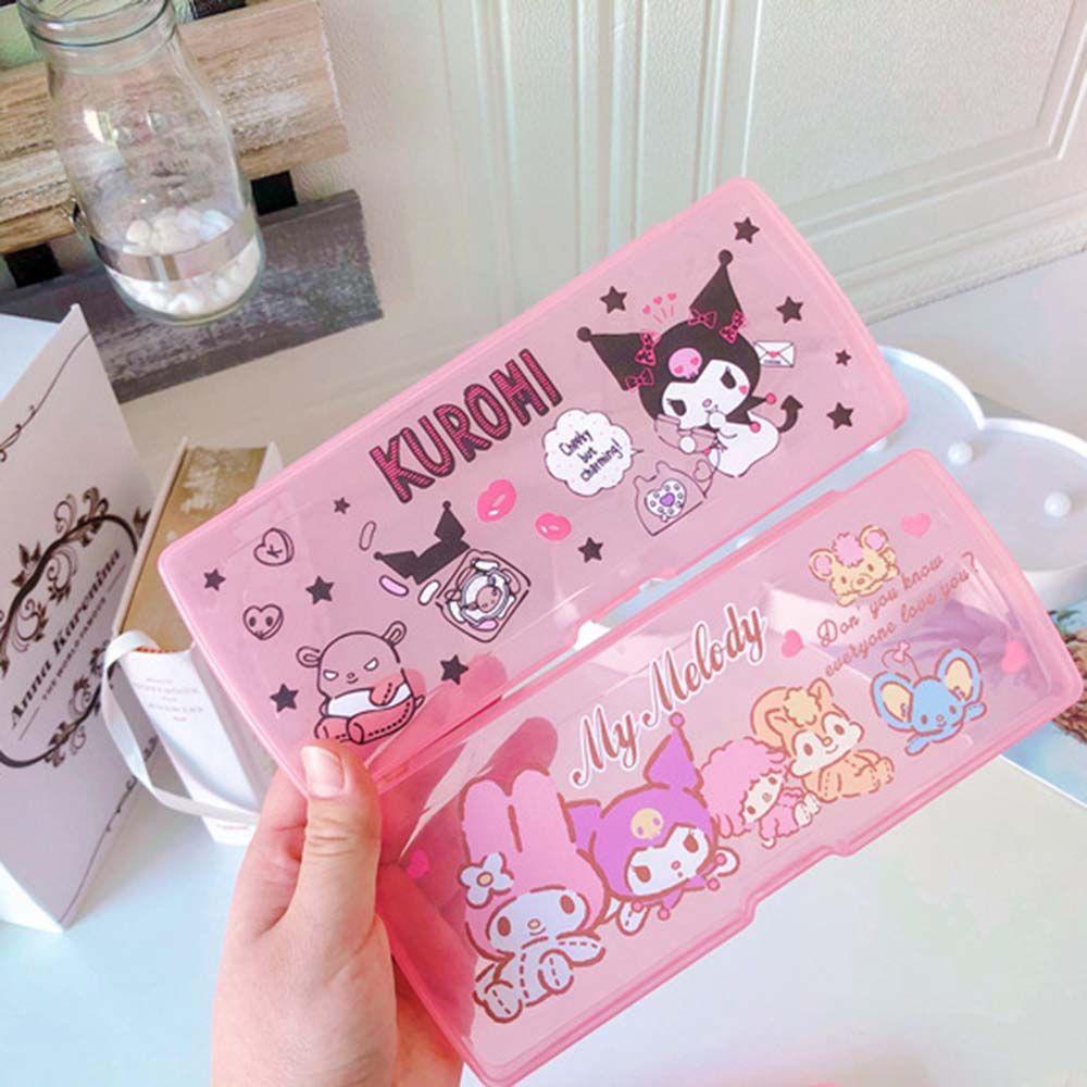 Hộp Đựng Bút Bằng Nhựa Hình Mèo Hoạt Hình Dễ Thương