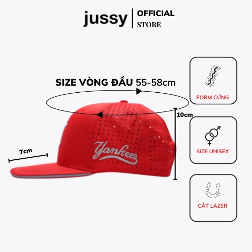 Mũ Snapback N-Y Jussy Fashion Thiết Kế Kiểu Nón Lưỡi Trai Nam Đục Lỗ 3D Chất Vải Dù Thoáng Mát Nhiều Màu Hot Trend