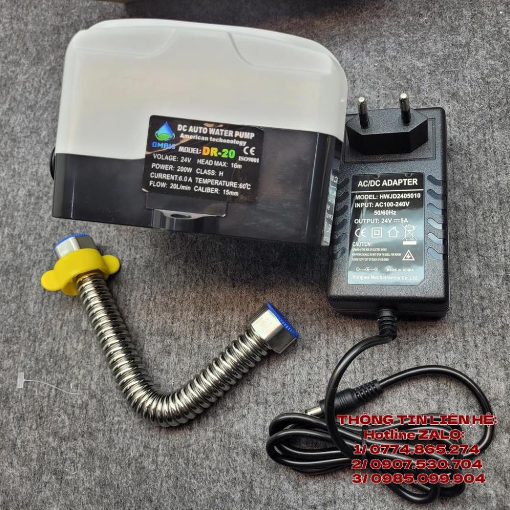 Máy bơm tăng áp dùng cho máy nước nóng lạnh vòi sen máy giặt - OMAIS dùng nguồn DC 24V DC mẫu DR-20 - An Toàn