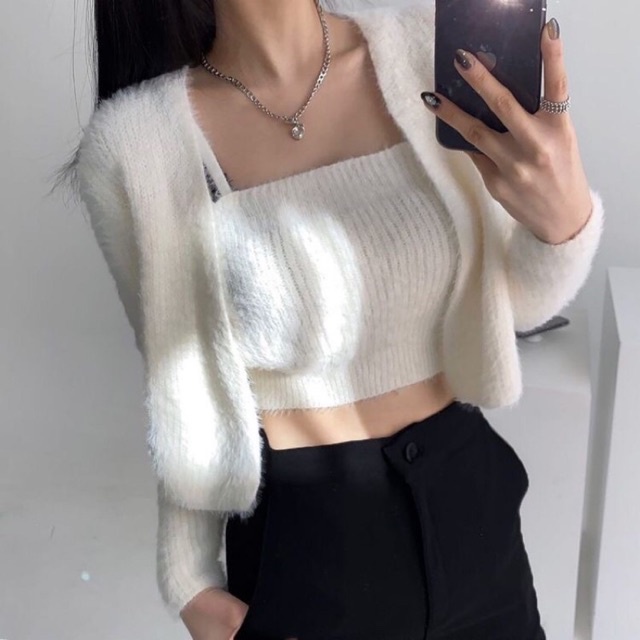 SET CARDIGAN LÔNG THỎ  5 màu