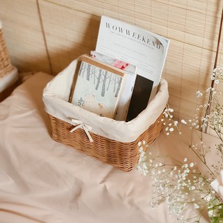 Khay mây đựng đồ trang điểm/sách báo