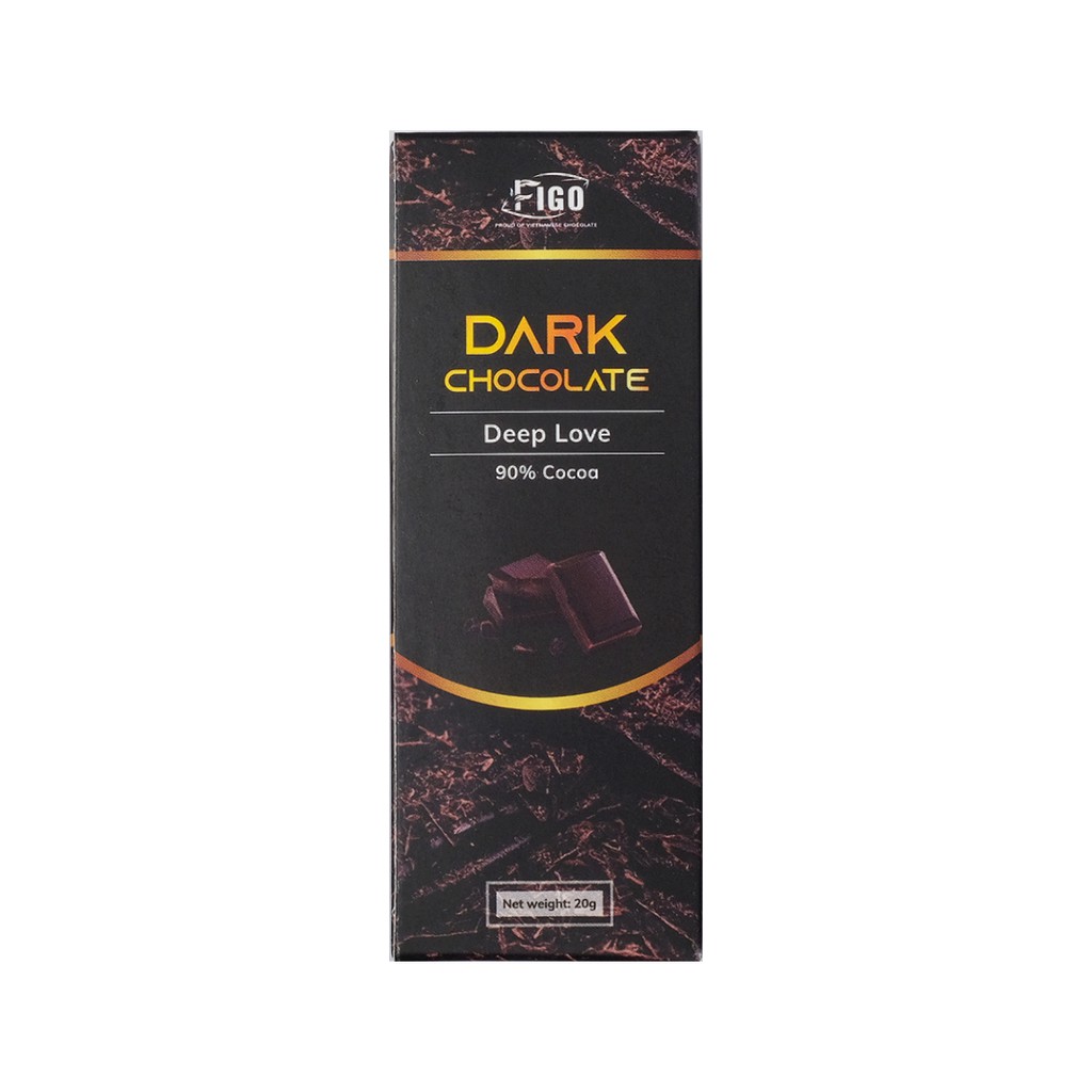 [CHÍNH HÃNG] Kẹo socola đen đắng 90% cacao ít đường FIGO ( ăn kiêng, KETO, DAS, DIET, LOWCARB )