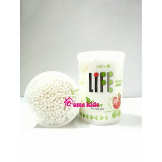Bông tăm trẻ em sơ sinh LIFE 2 đầu trơn 200c Nhật Bản