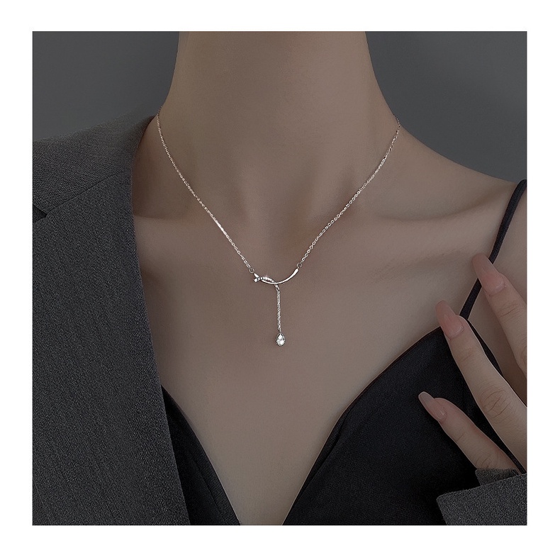 Vòng cổ Thép Titan Mặt Cười Phối Tua Rua Sang Trọng Không Phai Màu Thời Trang Mùa Hè Cho Nữ