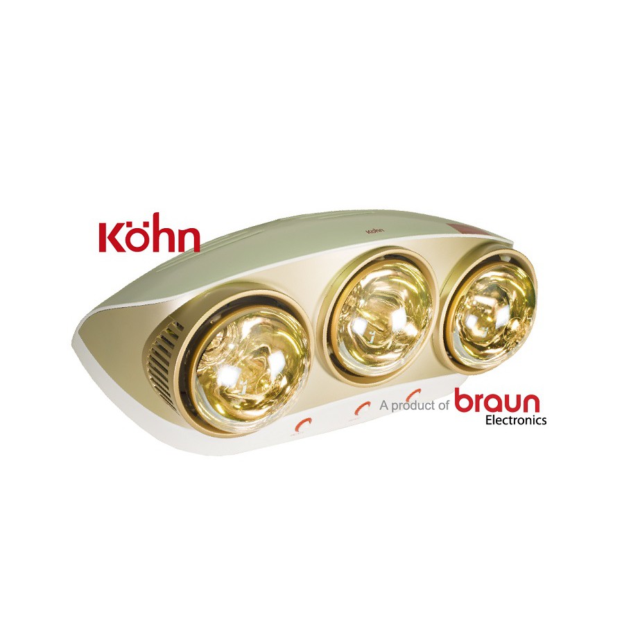 Đèn sưởi nhà tắm Braun Kohn Luxury KU03G hãng phân phối