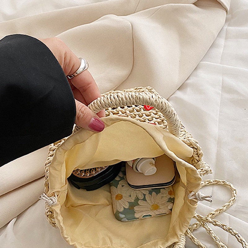 Túi Đeo Vai Đan Rơm Nhỏ Xinh Thời Trang Cho Nữ