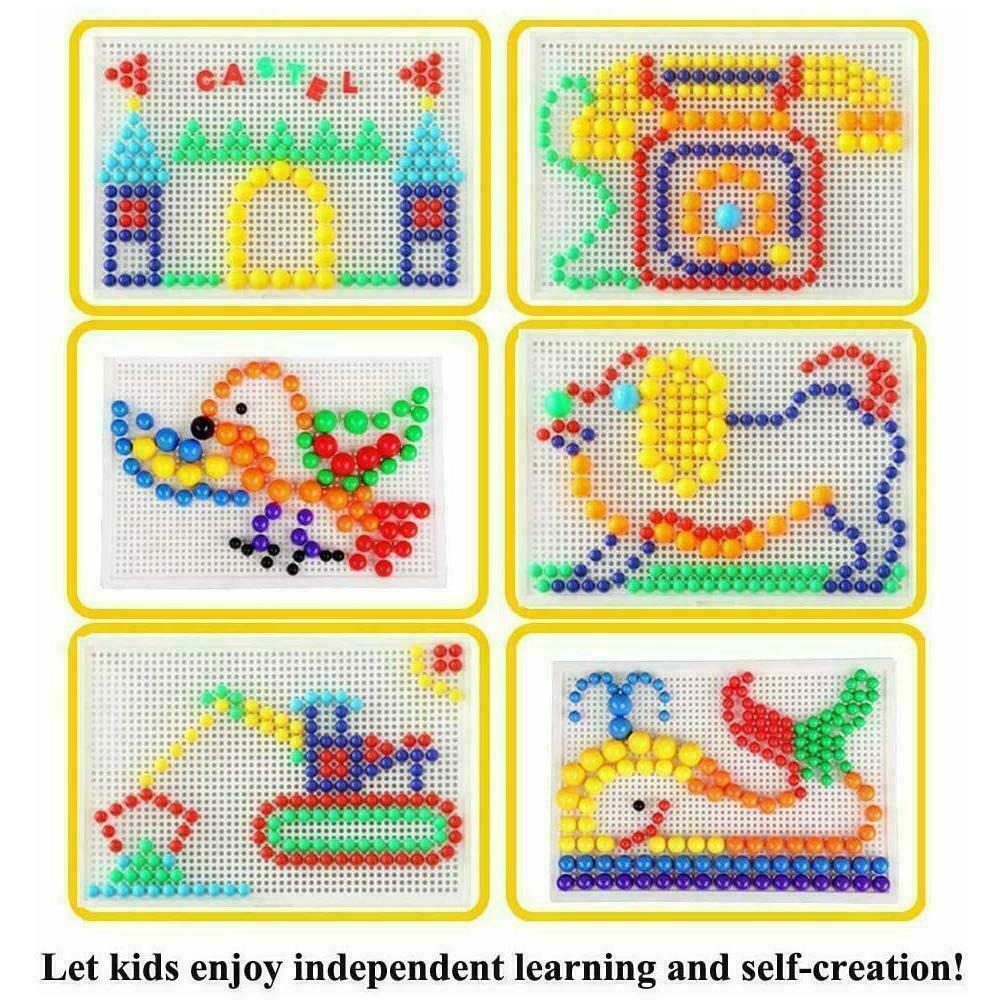 Set đồ chơi xếp hình đinh nấm 3D giáo dục thông minh quà tặng trẻ em DIY