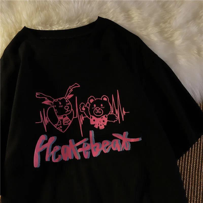 Áo Thun Nữ Ngắn Tay In Hình Gấu Thời Trang Hàn Quốc Mới