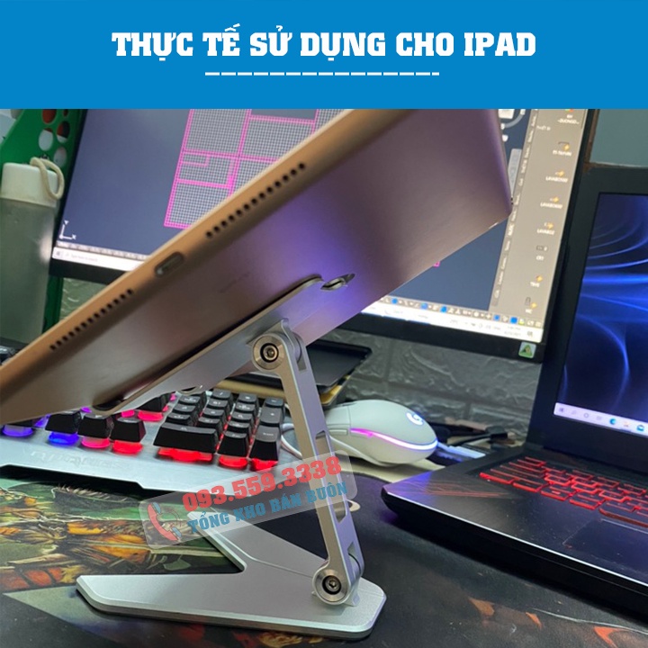 Giá đỡ điện thoại - máy tính bảng - tablet P10 / P10 Mini 4.7" - 12.9" - Gấp gọn mang đi tiện lợi - Hợp Kim Nhôm Cao Cấp