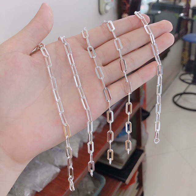 Lắc tay xích bạc thật mắt xích liền cá tính - Kho sỉ bạc Nhất Linh