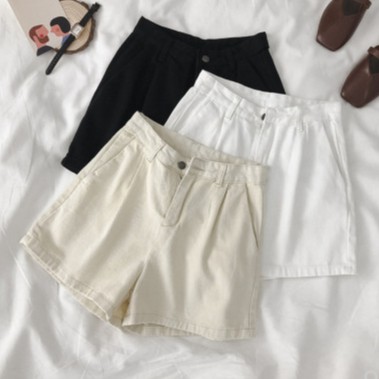 Quần Short Jean Lưng Cao Ống Rộng Thiết Kế Đơn Giản Dễ Phối Đồ | BigBuy360 - bigbuy360.vn