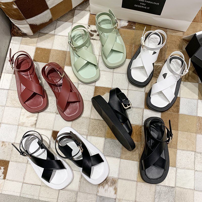 Xăng đan Đế Dày Quai Chéo Thời Trang Hàn Quốc Cho Nữ