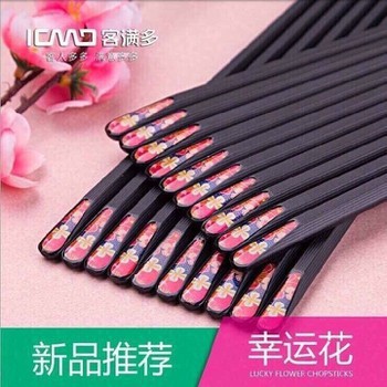 [Hot]-Com bo 10 đôi đũa ăn nhật in hoa hồng - Đũa ăn nhật in hoa
