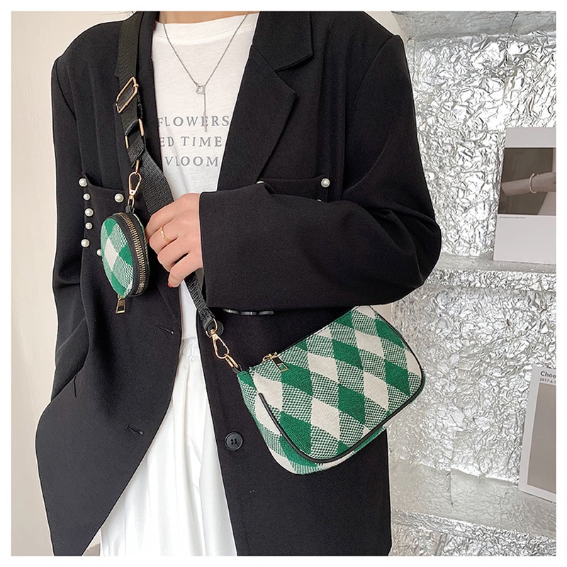 Túi Đeo Chéo Họa Tiết Bàn Cờ Theo Phong Cách retro NB00250