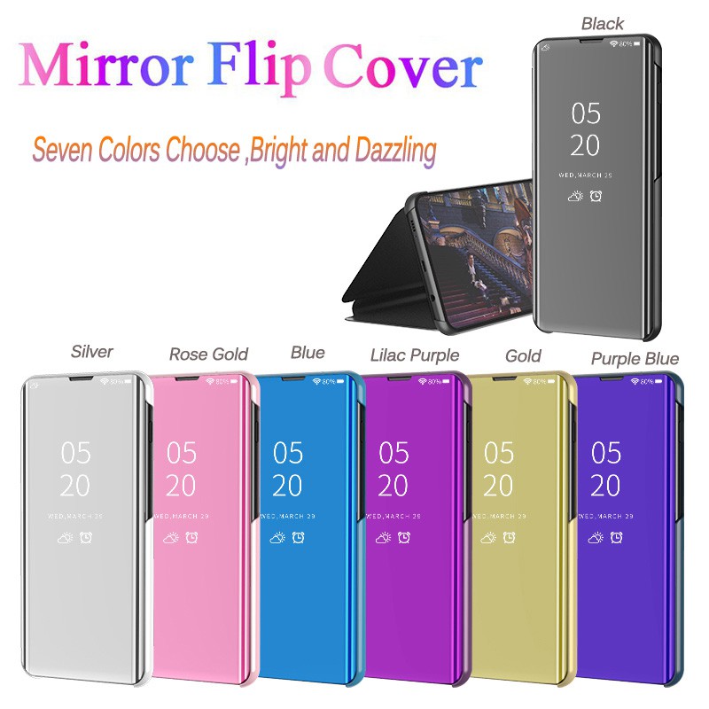 Bao Da Điện Thoại Mặt Gương Kiểu Nắp Lật Cho samsung galaxy note 4 5 8 9 10 pro plus 20 ultra Ốp