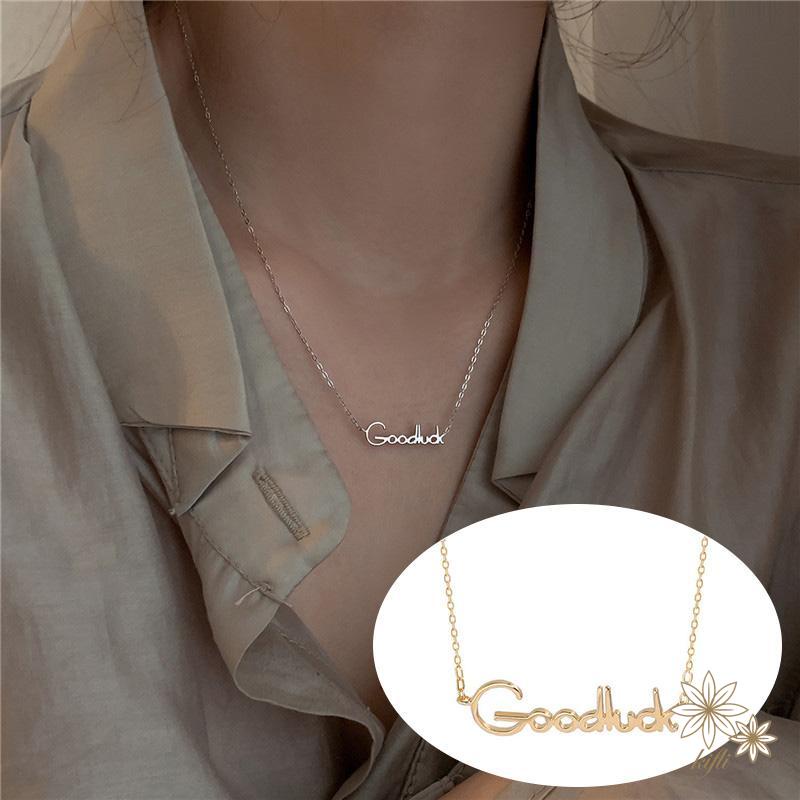 【Kifli】Vòng cổ Mặt Chữ May Mắn Thời Trang Dành Cho Nữ