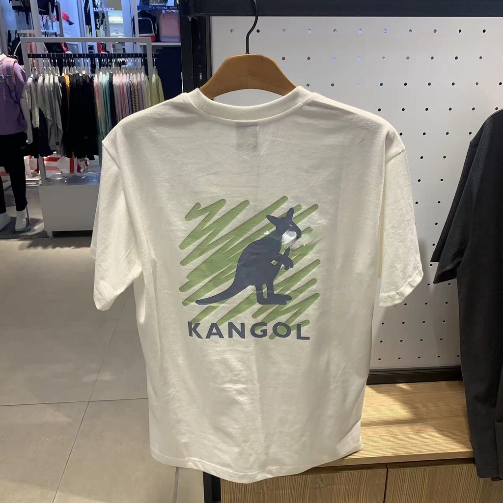 Áo Thun Cotton Cổ Tròn Dáng Rộng Ngắn Tay In Hình Graffiti KANGOL Graffiti Mùa Hè Phong Cách Mới Dành Cho Nam Nữ