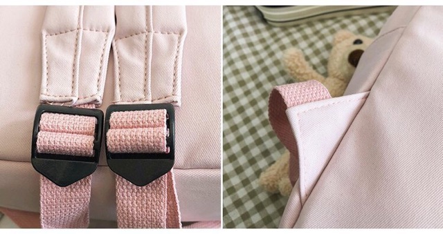 (Tặng gấu)Balo nữ đi học thời trang Hàn Quốc chống thấm dễ thương