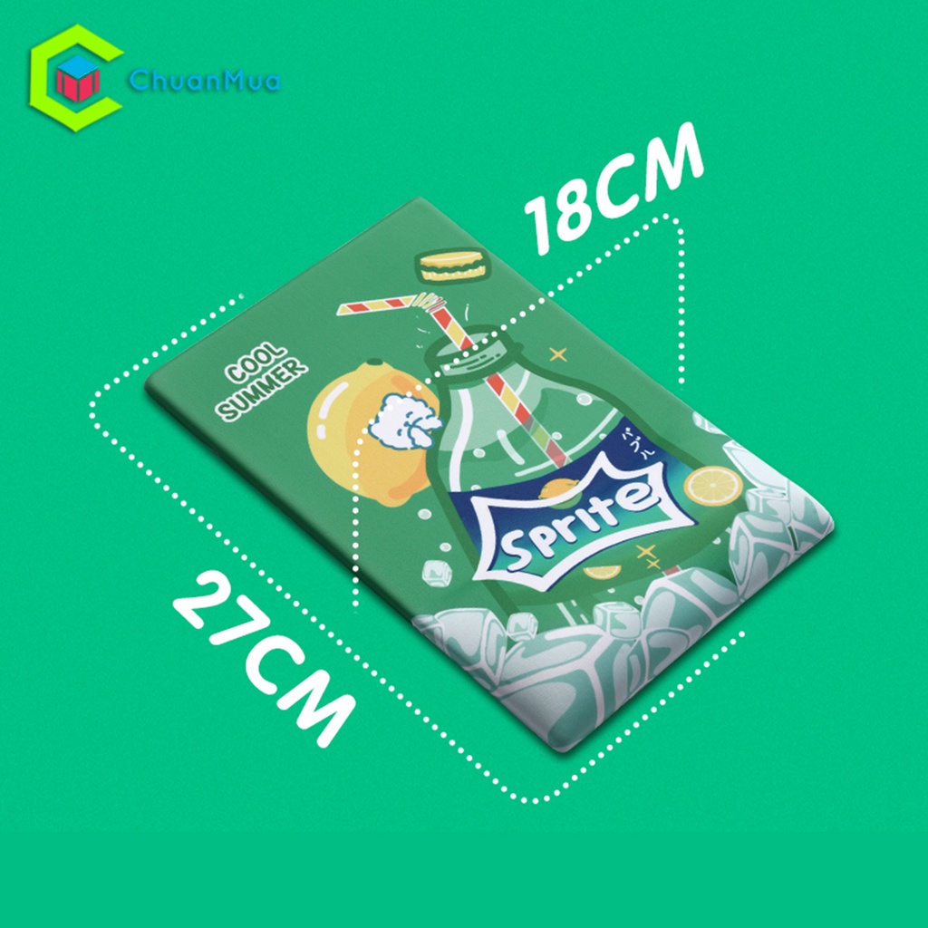Lót Chuột &amp; Kê Bàn Phím Máy Tính Sprite, Coca, Pepsi (Bàn Di Chuột, Có Đệm Kê Tay Silicone, Văn Phòng, Game Thủ, ...)