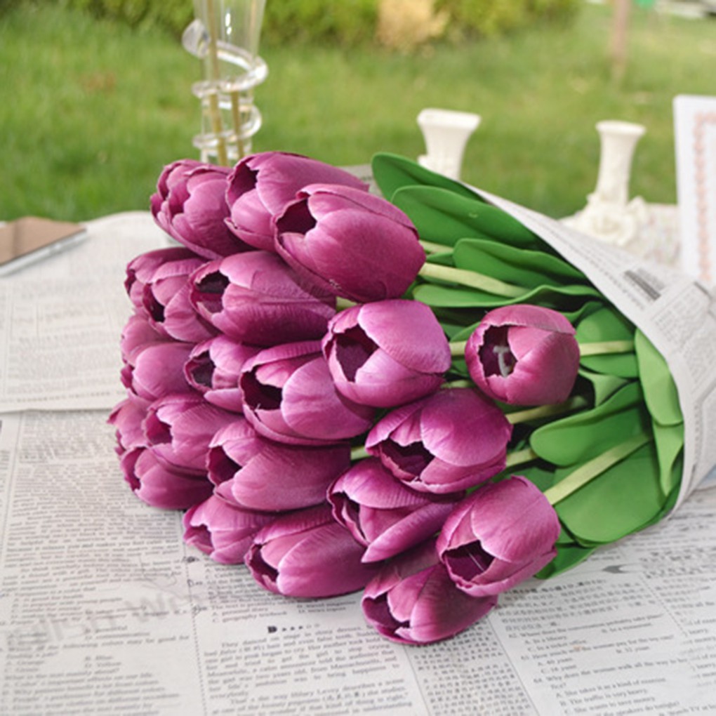 Hoa Tulips giả trang trí phòng khách - Bộ 2 bông