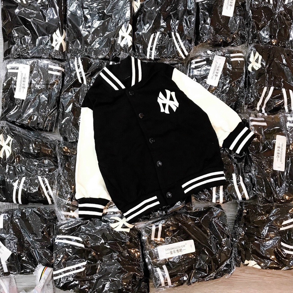 Áo khoác xuất hàn cho bé trai bé gái cao cấp mẫu bóng chày mềm mịn thun co giãn tốt cho bé từ 10-24kg shop vyvykids